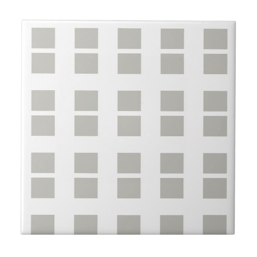 Ceramic Tile Grey & White Stripe Square タイル (正面)