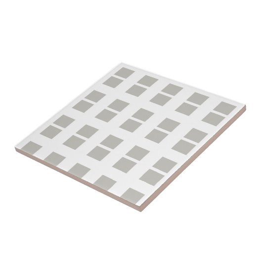 Ceramic Tile Grey & White Stripe Square タイル (側面)