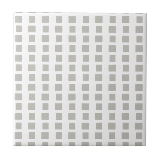 Ceramic Tile Grey & White Stripe Square タイル (正面)