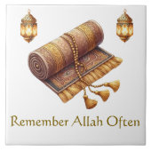 Ceramic Tile-Islamic Prayer Mat – Tasbeeh Design タイル (正面)