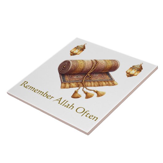Ceramic Tile-Islamic Prayer Mat – Tasbeeh Design タイル (側面)