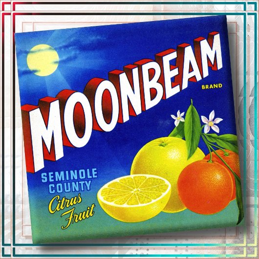CERAMIC TILE - "Moonbeam Produce" - 木箱ラベル タイル