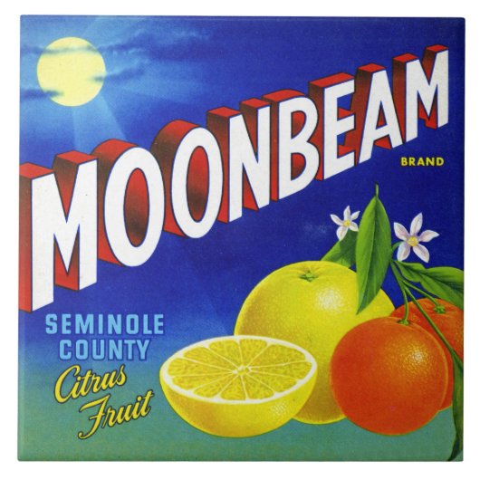 CERAMIC TILE - "Moonbeam Produce" - Crate Label  タイル (正面)