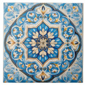 Ceramic tile - Persian Style White Blue Beige  タイル (正面)