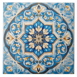 Ceramic tile - Persian Style White Blue Beige タイル