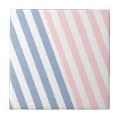 Ceramic Tile Pink & Blue Stripe  タイル (正面)