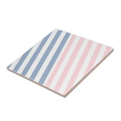 Ceramic Tile Pink & Blue Stripe  タイル (側面)