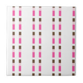 Ceramic Tile Pink Brown White Stripe タイル (正面)