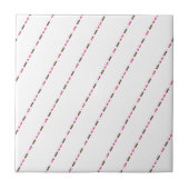 Ceramic Tile Pink Brown White Stripe タイル (正面)