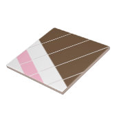 Ceramic Tile Pink Brown White Stripe タイル (側面)