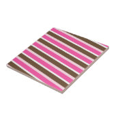 Ceramic Tile Pink Brown White Stripe タイル (側面)