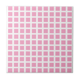 Ceramic Tile Pink Stripe Square タイル