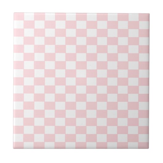 Ceramic Tile Pink & White Square タイル (正面)