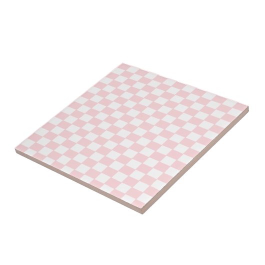 Ceramic Tile Pink & White Square タイル (側面)