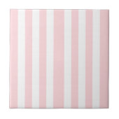 Ceramic Tile Pink & White Stripe タイル (正面)