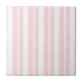 Ceramic Tile Pink & White Stripe タイル (正面)