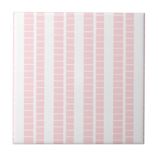 Ceramic Tile Pink & White Stripe タイル (正面)
