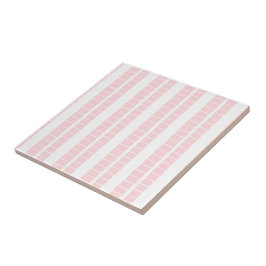 Ceramic Tile Pink & White Stripe タイル