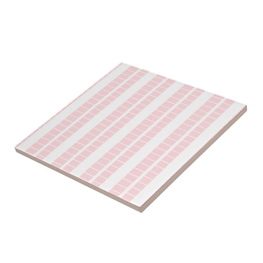 Ceramic Tile Pink & White Stripe タイル (側面)