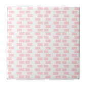 Ceramic Tile Pink & White Stripe Square タイル (正面)