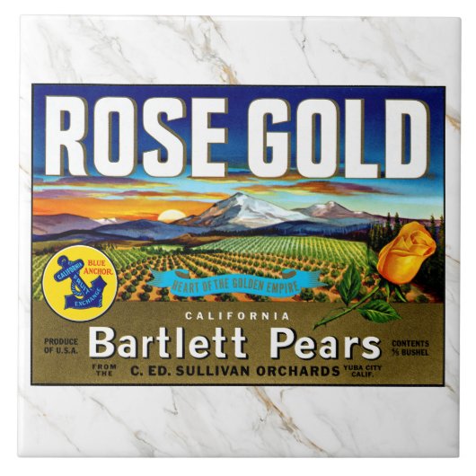 CERAMIC TILE - ''Rose Gold'' - Crate Label タイル (正面)