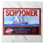 CERAMIC TILE - "Schooner" Lemons - Crate Label タイル (正面)