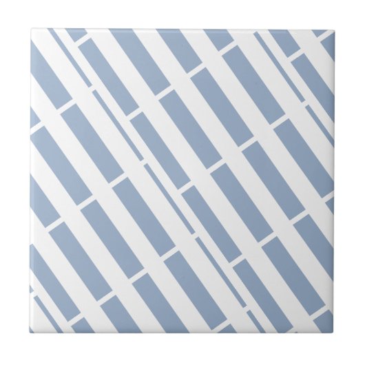 Ceramic Tile Stripe Blue & White Stripe タイル (正面)