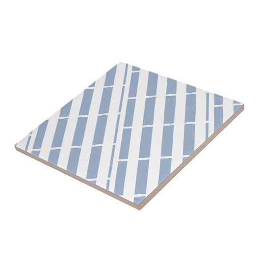 Ceramic Tile Stripe Blue & White Stripe タイル (側面)