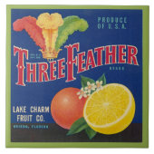 CERAMIC TILE - "Three Feather" - Crate label タイル (正面)