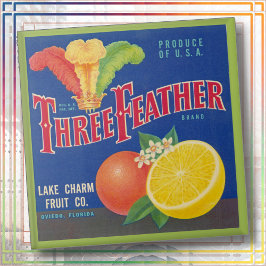 CERAMIC TILE - "Three Feather" - Crate label タイル