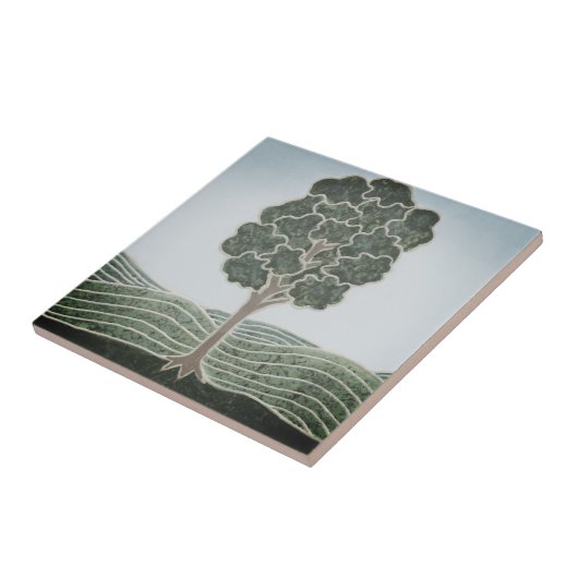 Ceramic tile with Primitive Tree image タイル (側面)