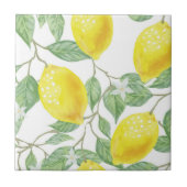 Ceramic Tile Yellow & White Lemon  タイル (正面)