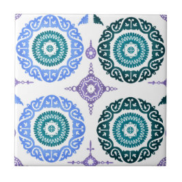 Ceramic Wall Tile – Portuguese Blue & Teal. タイル