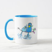 Ceramic Whimsical Blue Birds Mug マグカップ (左)