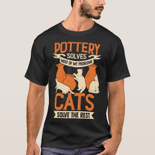 Ceramicist Pottery Maker Cat Lover Gift family Tシャツ (正面)