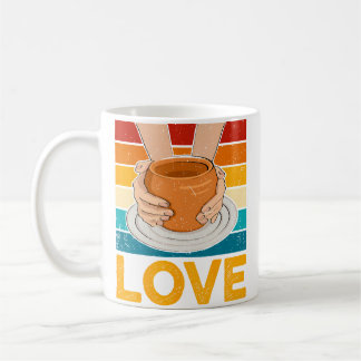 Ceramics Artist - Love Pottery Retro Clay Pottery  コーヒーマグカップ