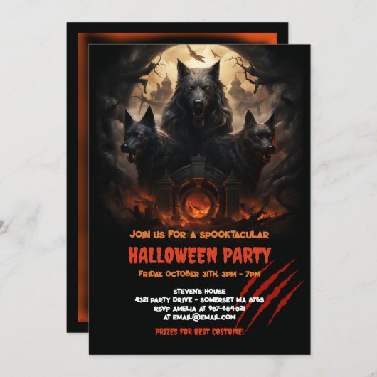 Cerberus：伝説のHell Hound Halloween 招待状 (正面/裏面)