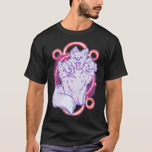Cerberus 3 Headed Dog  Kawaii Pastel Goth Cute Tシャツ (正面)