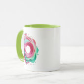 Cercle Abstrait Design aux Couleurs Rose et Vert. マグカップ (正面左)