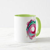 Cercle Abstrait Design aux Couleurs Rose et Vert. マグカップ (正面右)