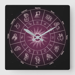cercle astrologique スクエア壁時計