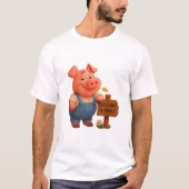 Cerdito granjero – 100% jamón, 0% drama tシャツ (正面)