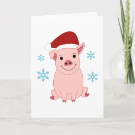 Cerdito navideño sonriente シーズンカード