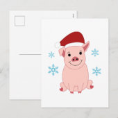 Cerdito navideño sonriente シーズンポストカード (正面/裏面)