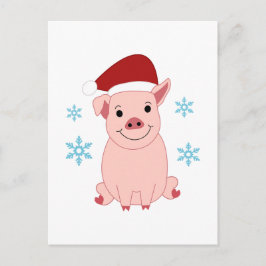 Cerdito navideño sonriente シーズンポストカード