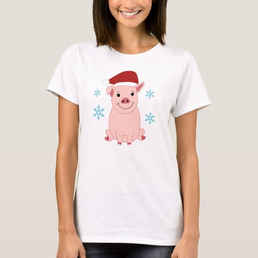 Cerdito navideño sonriente tシャツ (正面)