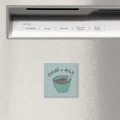 Cereal and Milk Magnet, Nostalgic Illustration マグネット (インサイチュ (食洗機))