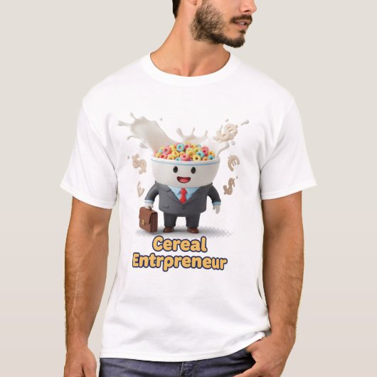 Cereal Entrepreneur – Funny Breakfast Business Pun Tシャツ (正面)