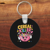 Cereal Killer Cartoon Bowl Funny Breakfast  キーホルダー (正面)