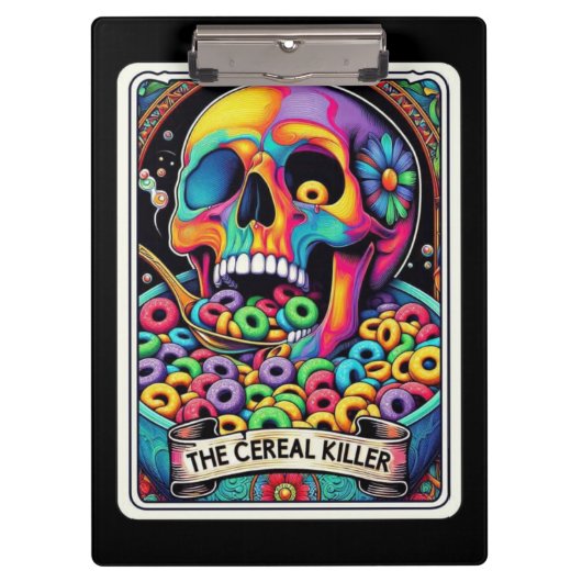 Cereal Killer Tarot – Skull Eating Cereal, Dark クリップボード (正面)